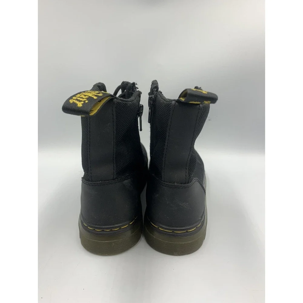 Dr Martens Combs J Size 3 Kids Black Canvas High Top Combat Boots Zipper